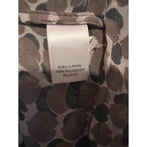Banana Republic Cheetah Blouse Womens Medium 3/4 Sleeve Brown Print Career - Picture 7 of 9